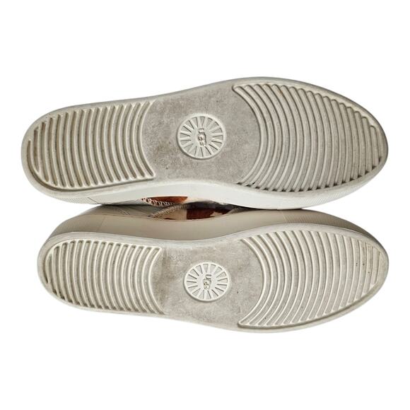 UGG Women's 8 Dinale Sneakers Shoes Leather Cow Print Laces Low Top Logo Active - Picture 10 of 10